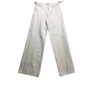 PacSun White Low Rise Baggy Jeans Size 22 Adjustable Waist Front Seam